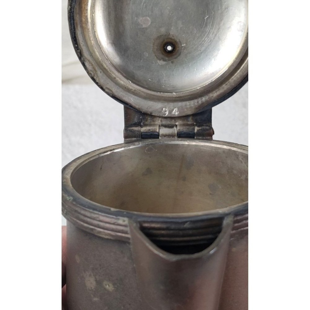 VTG 1965 Nakazoto Hotel Creamer 5" Silver 94 Pitcher Cooler 10oz Art Deco Style - Picture 12 of 14